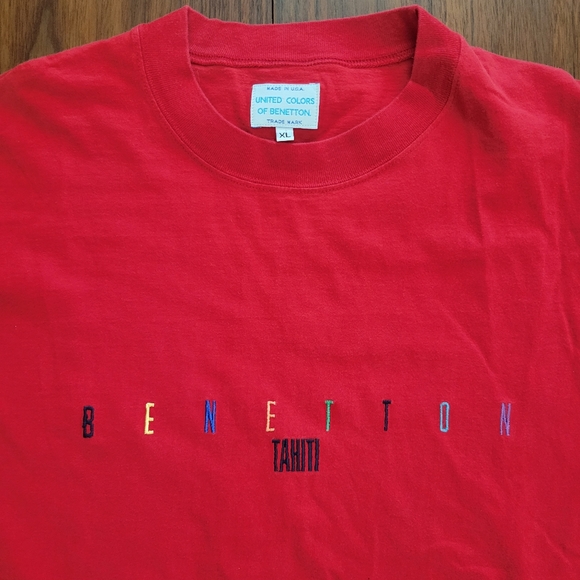 United Colors Of Benetton Other - United Colors Of Benetton Bright Red Tee with Multicolor Logo